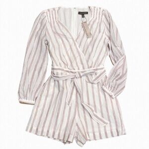Striped Banana Republic Belted Shorts Romper (NWT)